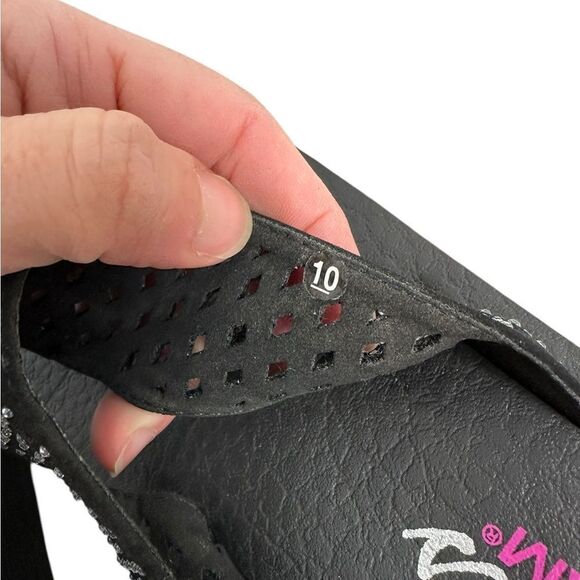 Skechers Women's Cali Vinyasa Flow Black Wedge Sandals Size 10 - Picture 5 of 5